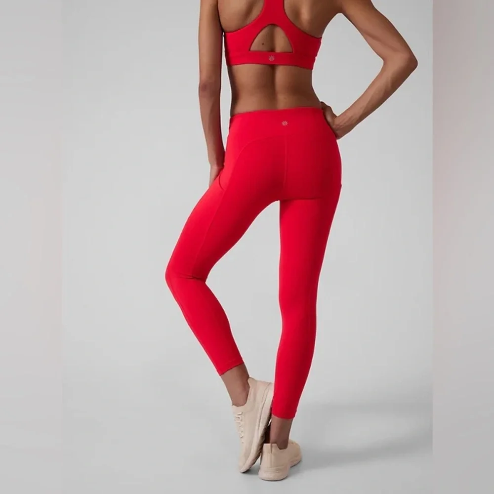 Athleta Ultimate Stash Pocket 7/8 Tight Bright Red Large Tall - Picture 2 of 6